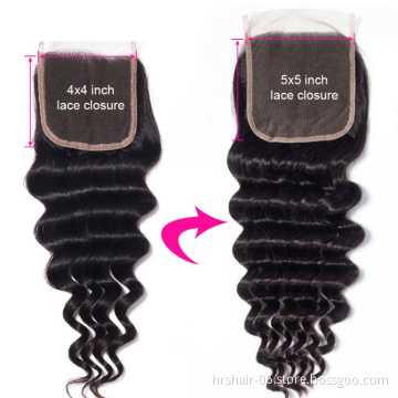 wholesale hair products cuticle aligned European human hair loose deep wave 13x4 closure